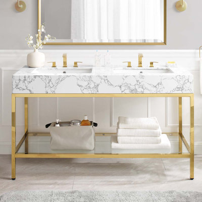 Meuble-lavabo en acier inoxydable Kingsley