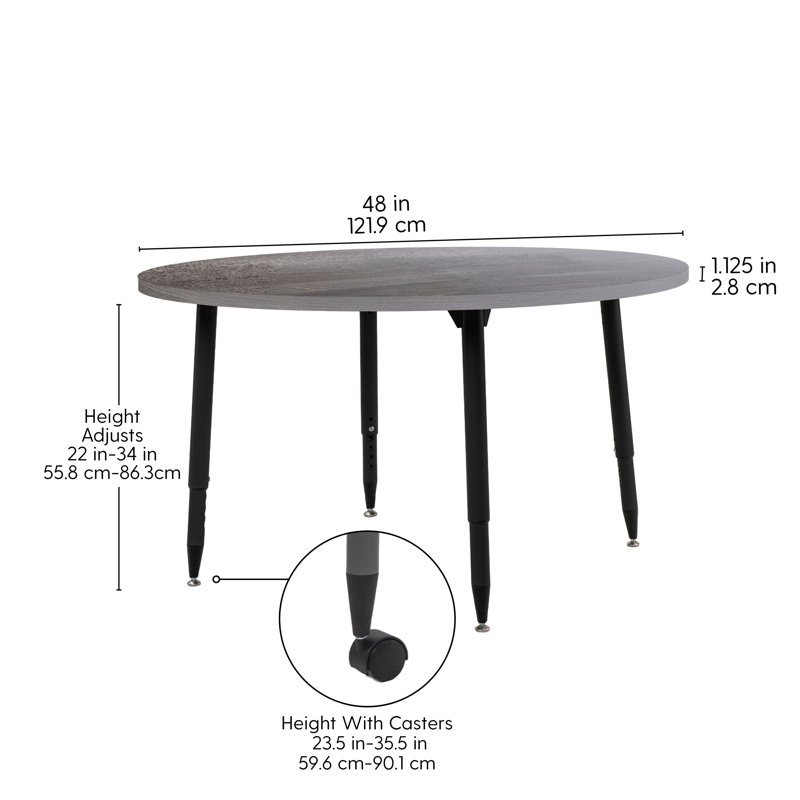 Table d'activité 48 po Adapte, 48 po x 36 po, Bois gris / noir
