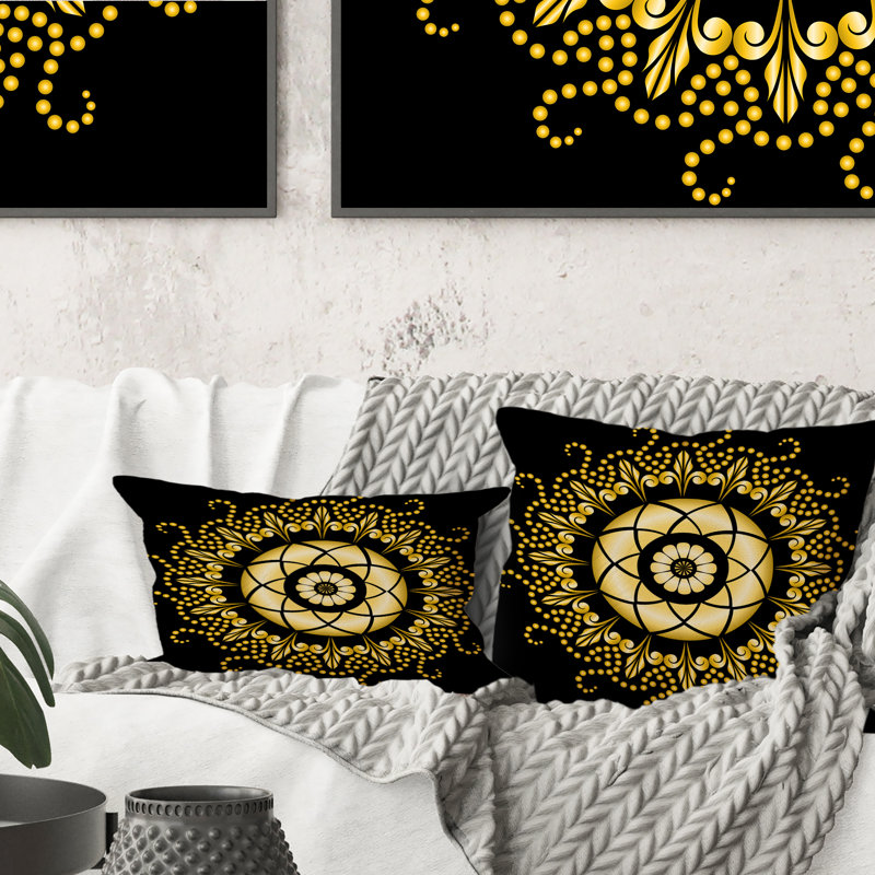 Coussin Vibrant Flower Mandala, 16 po x 16 po