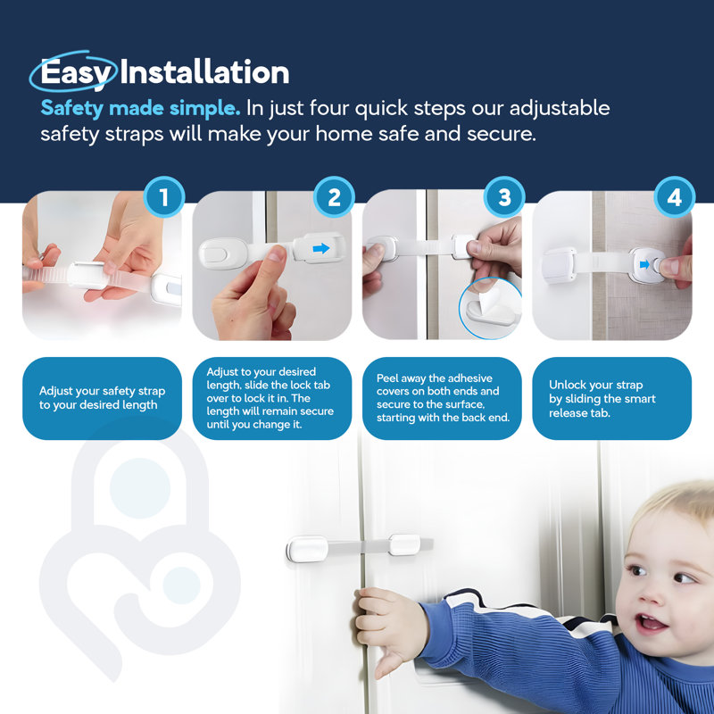 Paquet de 24 verrous de sécurité pour enfant Baby Proof Me