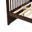 Lit simple superposé au dessus d'un lit double avec tiroirs de rangement, lit superposé en bois avec échelle et garde-corps - Espresso