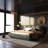 Luxury Upholstered Platform Bed With Oversized Padded Backrest And Solid Wood Frame,Suitable For Multiple Heights Of Mattresses
