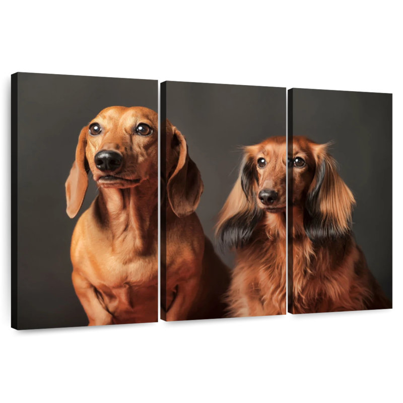 Couple de teckels Brampt, H 36 po x l 57 po