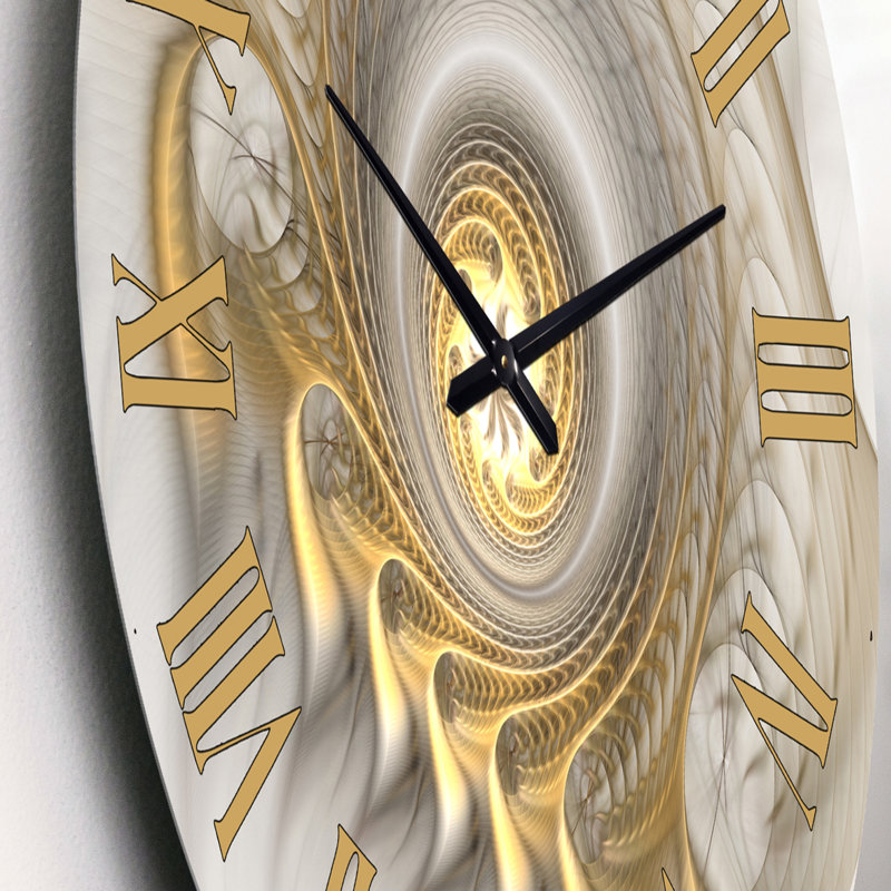 Glowing Fractal With Recursive Curves - Modern wall clock, Small
