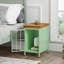 Table de chevet avec armoire de rangement et plateau en bois massif, table de chevet, table basse d'appoint (ensemble de deux pièces)-97799967