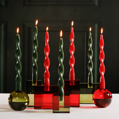 Ensemble de 12 chandelles formelles Lumière Twist - Décoration de table des fêtes
