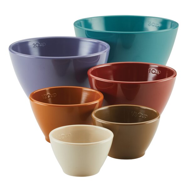 Beautiful Nesting Measuring Cups with Ring in Assorted Colors by