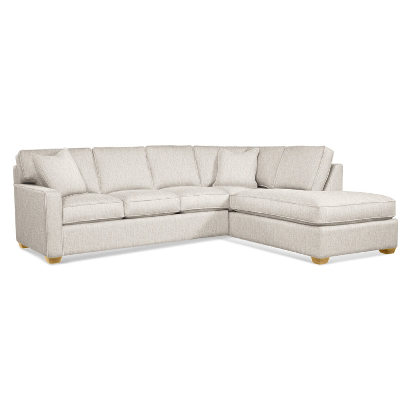 Ellora Upholstered L-Shaped Sectional, Right Hand Facing, Snow Crypton Performance; 0884-91, Mineral