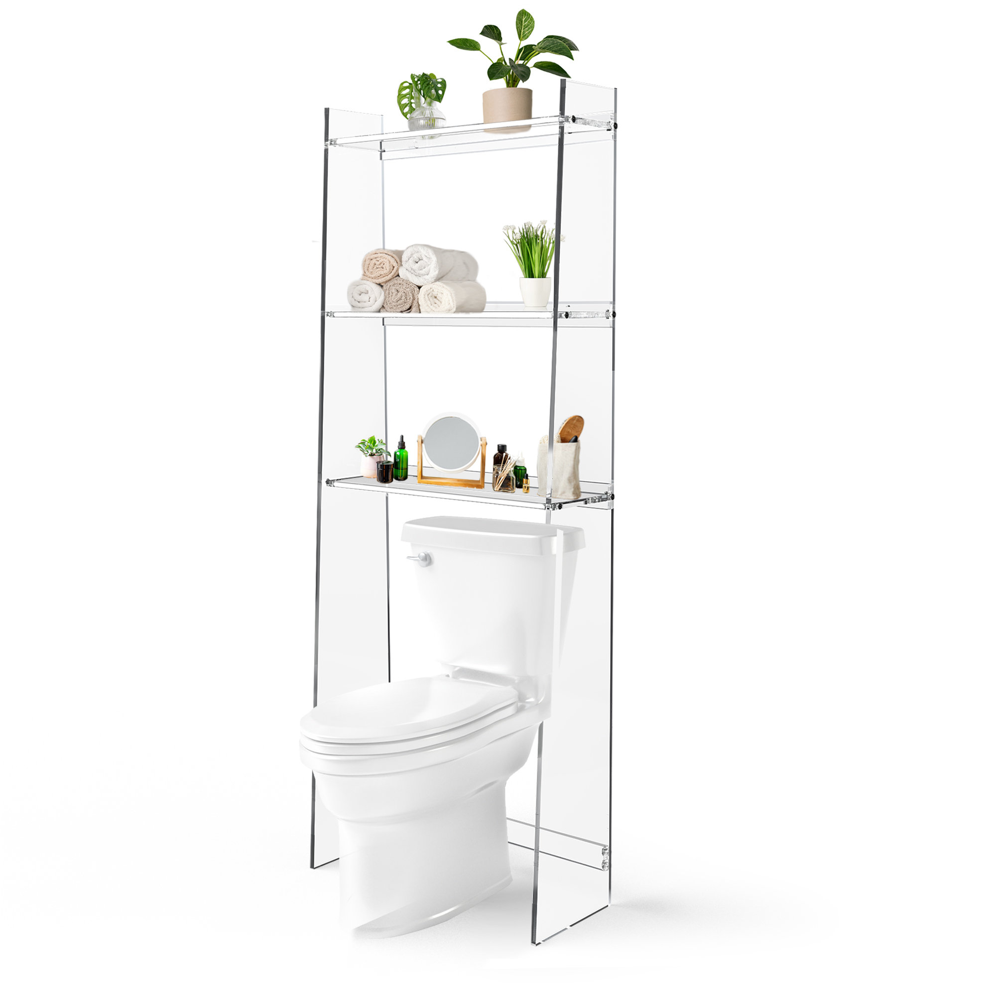 23.4'''' W x 63.6'''' H x 10.2'''' D Over-the-Toilet Storage Rebrilliant