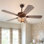 52" Rustic Ceiling Fan With Remote Control, 6 Fan Speeds, Reversible, Timer & Mute Motor
