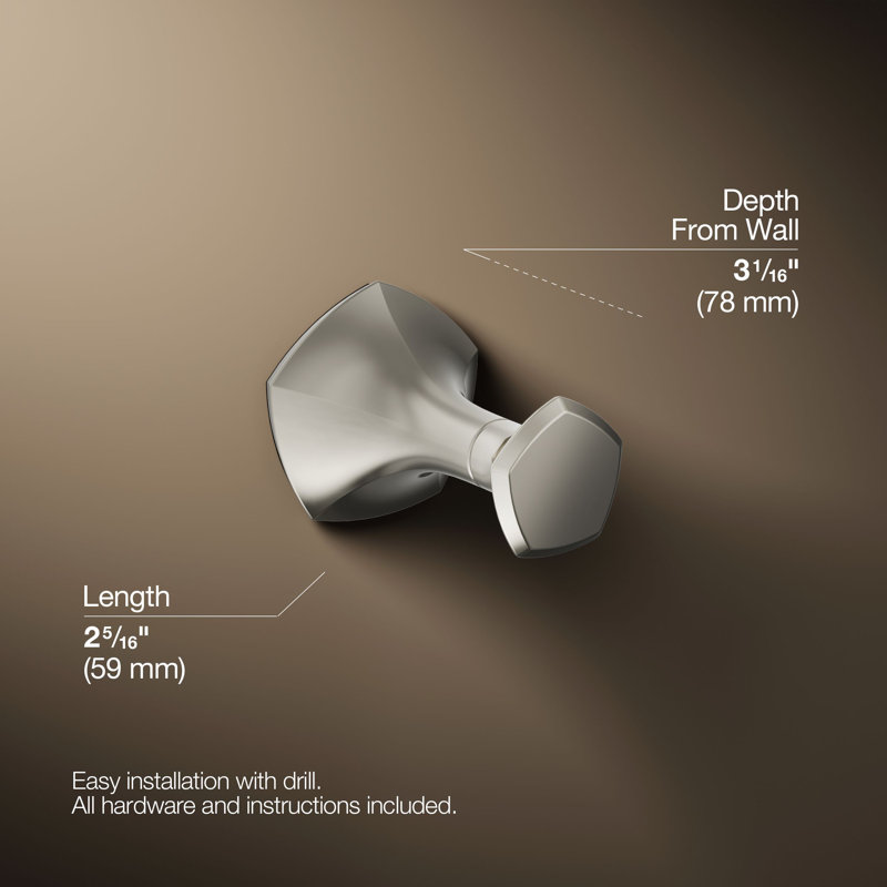 Occasion® Wall Mounted Robe Hook, Vibrant Polished Nickel