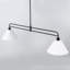 Lustre linéaire noir et blanc de 47 pouces pour îlot de cuisine 2 lumières à hauteur réglable, structure en métal noir mat avec abat-jour blanc, base E26 pour table de salle à manger, bar et table de billard