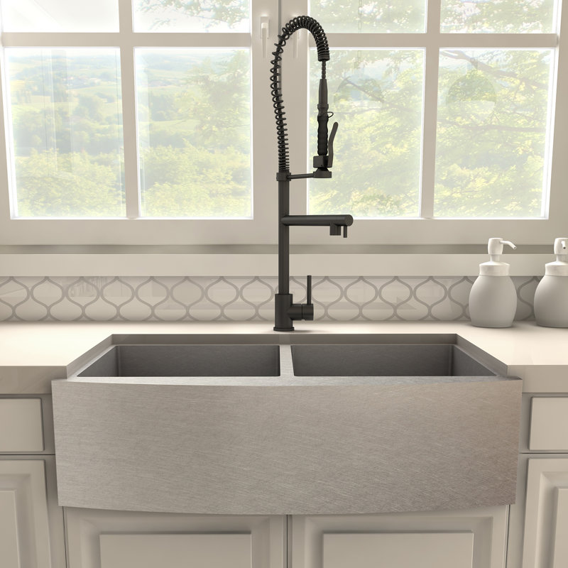 VanGogh Pull Down Single Handle Kitchen Faucet with Side Spray and Accessories,  Matte Black