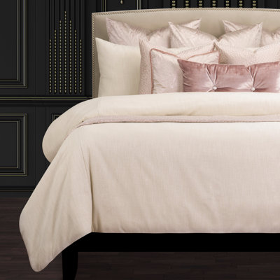 Lumiere Truffle Microfiber Reversible Mid-Century Modern Duvet Cover & Insert