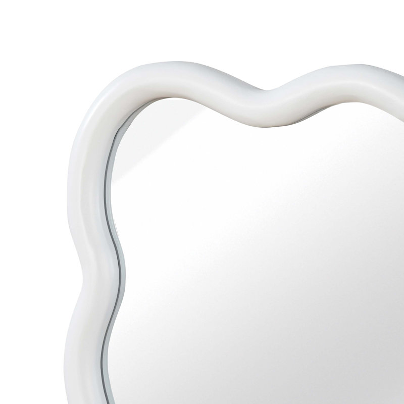 Miroir décoratif Wavy, Blanc, 30" H x 40" W