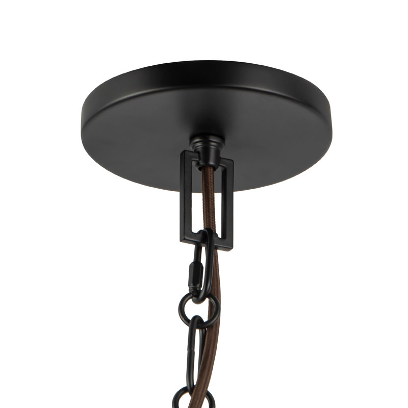 Luminaire suspendu noir mat 13 po Scout, 13 po, Lin vert, Noir mat