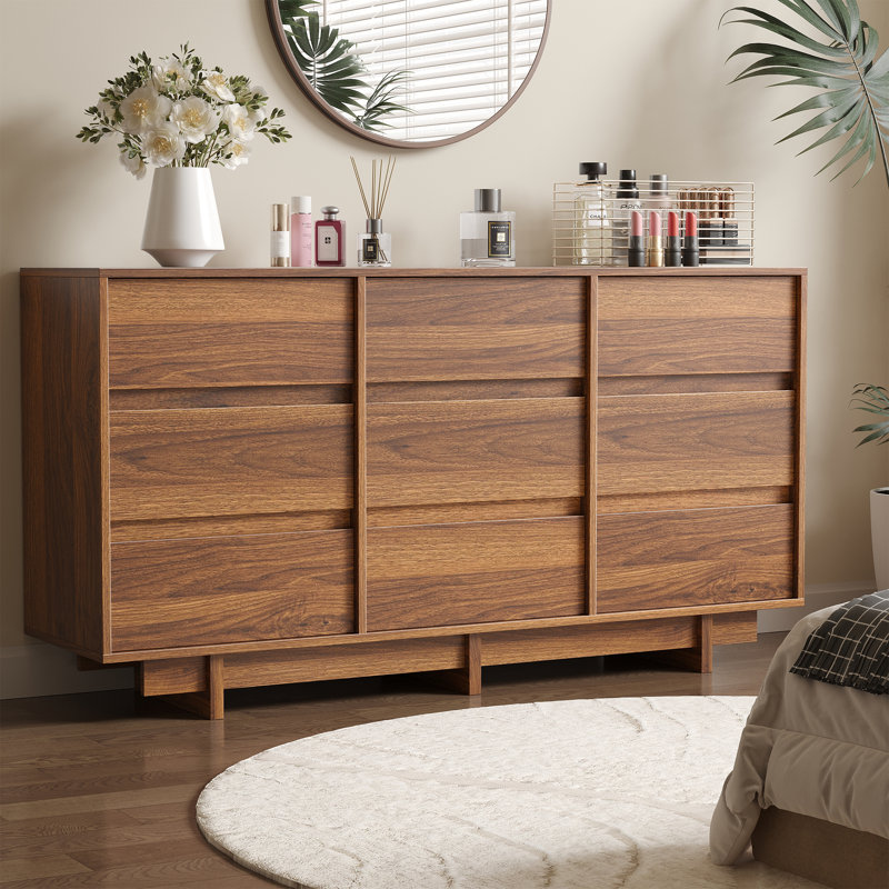 Commode 9 tiroirs Catarina, Brun