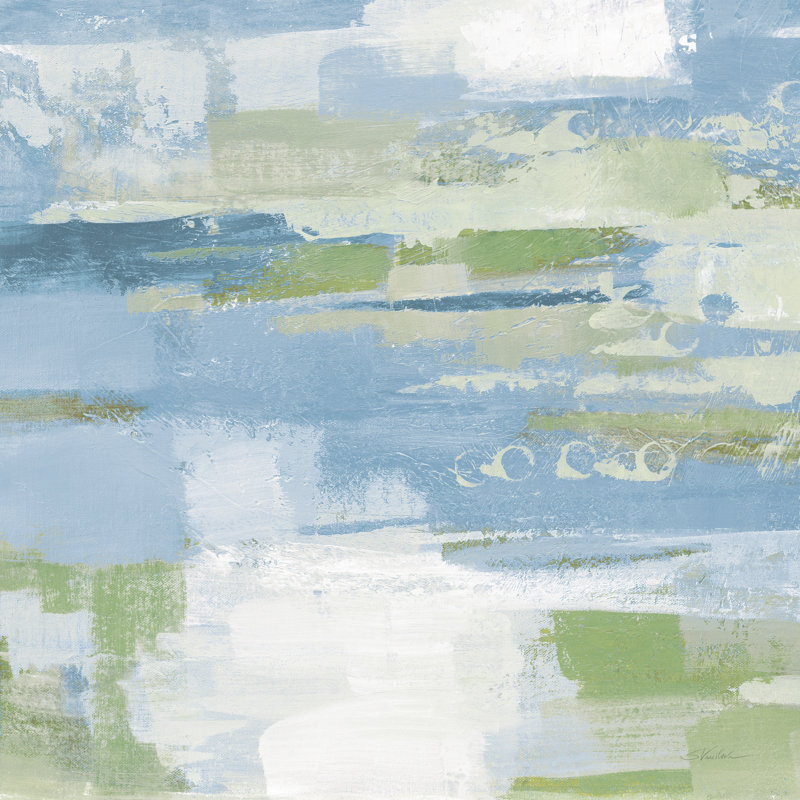 Urban Walkway II Blue Green Painting by Silvia Vassileva