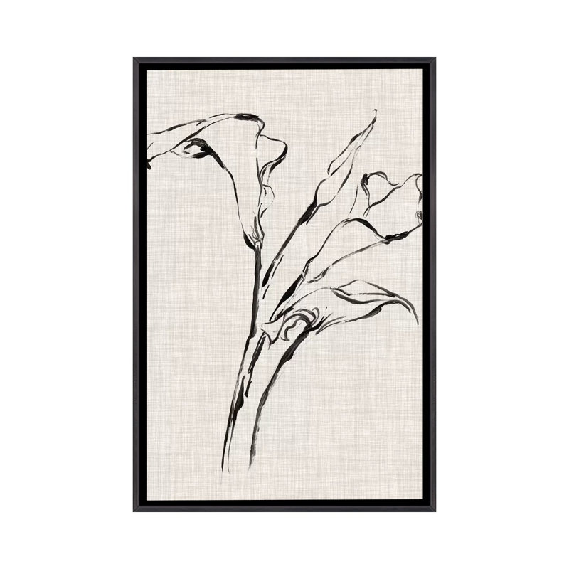 "Floral Ink Study IV" par Ethan Harper, reproduction d’art sur toile, H 26 po x l 18 po x 1,5 po, Aucun mat