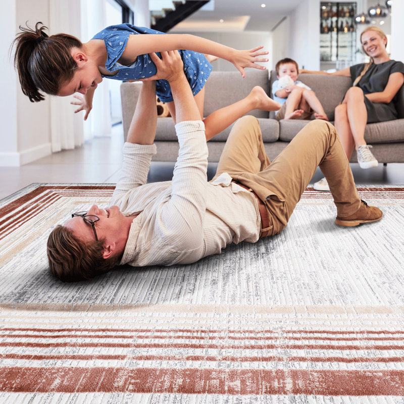 Brown// 6X9 Area Rug - Non-Shedding, Stain Gorgeous For Living Room, Bedroom, Dining, Locker Room Wonderful Hallway
