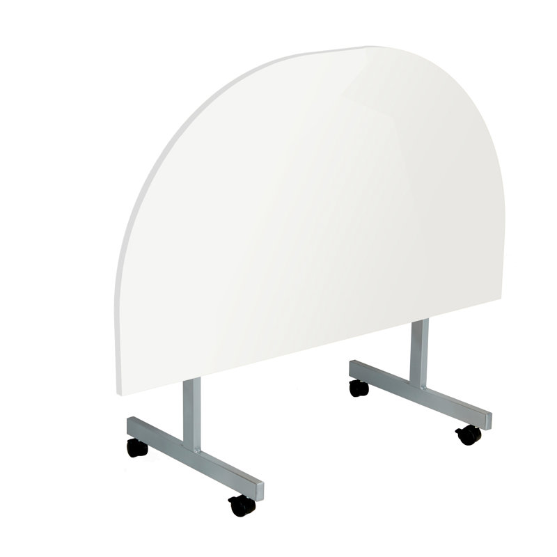 Bouton 140cm Half-circle Conference Table, White, H72 x L140 x W70cm