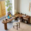 Bureau en bois massif en forme de L brun noisette-40878425-40878428