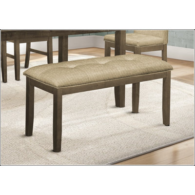 Banc, 44 po rectangulaire, salle à manger, vestibule, cuisine, couloir, rembourré, bois, tissu, bois massif
