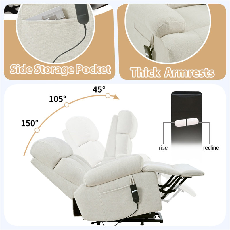 Fauteuil inclinable électrique surdimensionné avec télécommandes, Gris
