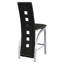 Chaise ultra-moderne à hauteur de comptoir (2 pièces), base en métal, similicuir noir, argent, sièges de salle à manger 2 pièces, base et dossier, finition argentée, 17,45 po Largeur du produit,
