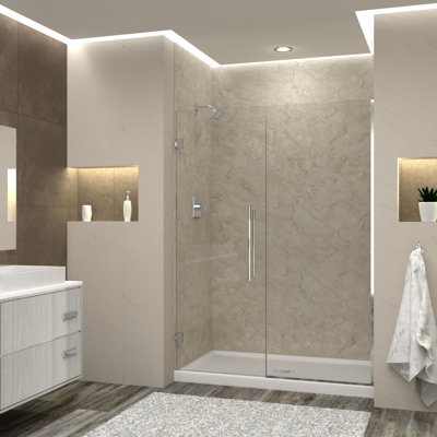 Transolid Elizabeth 57.5-in W x 76-in H Hinged Shower Door with Clear Glass