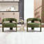 Fauteuil simple en velours - Pieds en bois - Pieds réglables-416252438