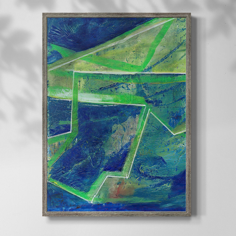 GeometricInCoolI Framed Print - Solid Wood, 11" H x 9" W