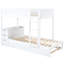 Lit superposé blanc Twintwin avec ports et lit gigogne - Mobilier de chambre à coucher pratique