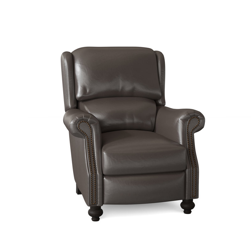 Bancroft Recliner, Natural, Cobblestone, Aline Light Gray Stonewash Genuine Leather