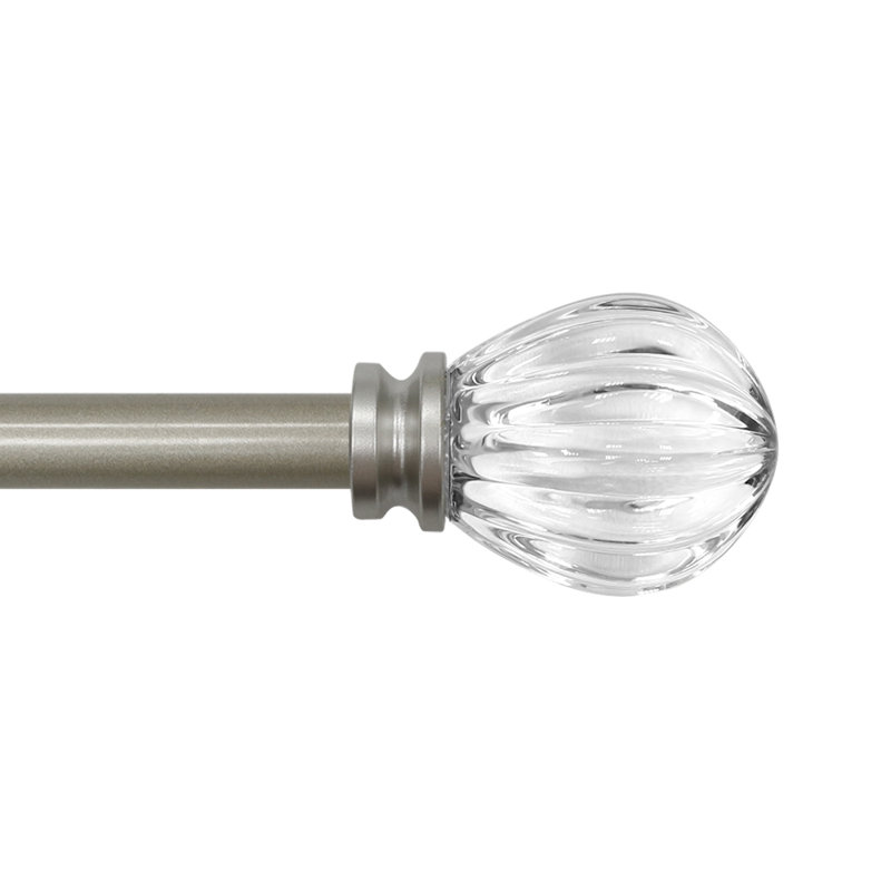 Tringle à rideaux simple réglable 28 "à 48" Derigo, Argent