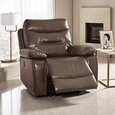 Luxurious Power Recliner with Leather-Gel Upholstery & Plush Support – Effortless Comfort, Modern Elegance