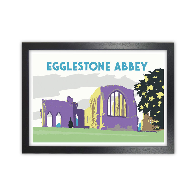 Egglestone Abbey by Richard O'Neill - Print, 64cm H x 88cm W x 3cm D, Black Framed
