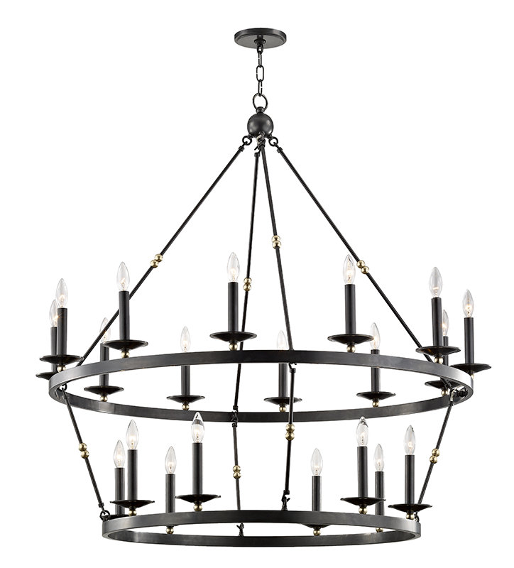 Allendale 20 - Light Steel Tiered Chandelier, Aged Old Bronze