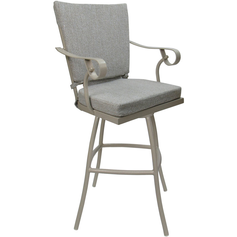 Tabouret de bar Ramario, Beige, Blanc, 30"