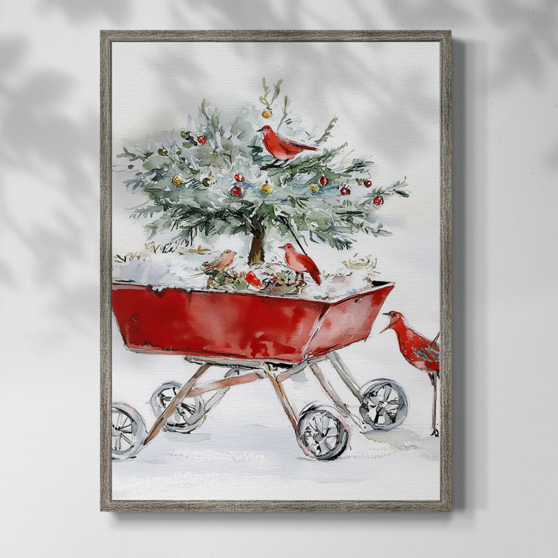 «Christmas Holiday Art Cxxxvi», reproduction d'art encadrée - bois massif, H 30 po x l 24 po