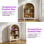 Petite bibliothèque arquée avec 2 armoires de rangement en bois à 3 niveaux pour l'organisation de la maison