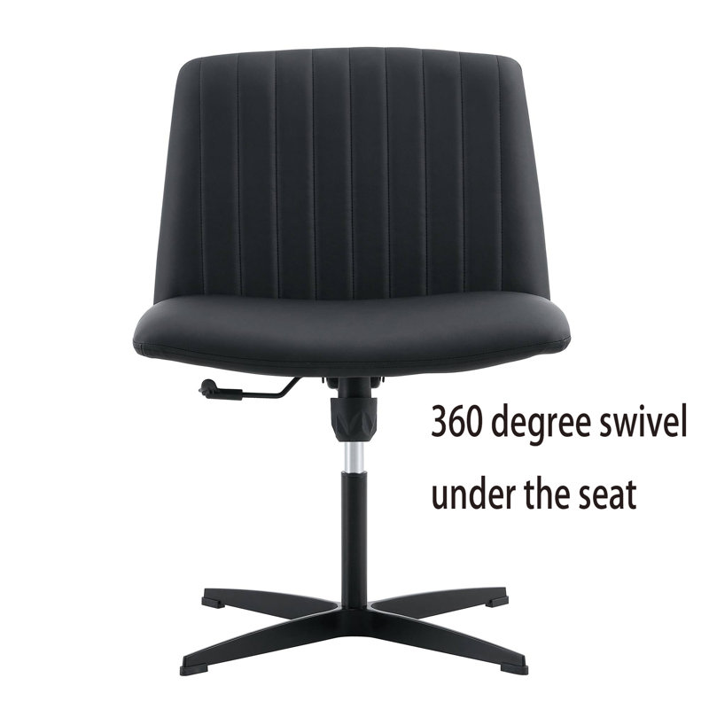 Fauteuil de conférence en simili cuir Dalja, Noir