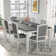 Rustic And Functional 7-Piece Extendable Dining Table Set With Removable Leaf, Upholstered Chairs, And Built-In Drawers For Family Gatherings And Entertaining