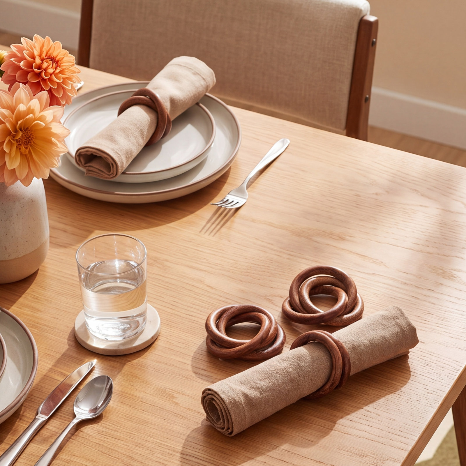 Wood Napkin Ring, Brown