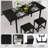 5-piece Dining Table Set For 4-8 People, 63" Large Extendable Kitchen Table Set With 4 Square Stools, Dining Room Table, Easy Assembly & Clean