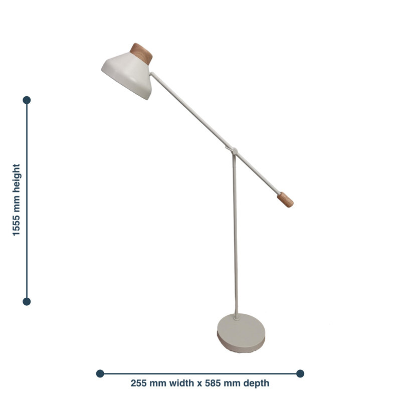 Atoya 155.5cm White Task Floor Lamp