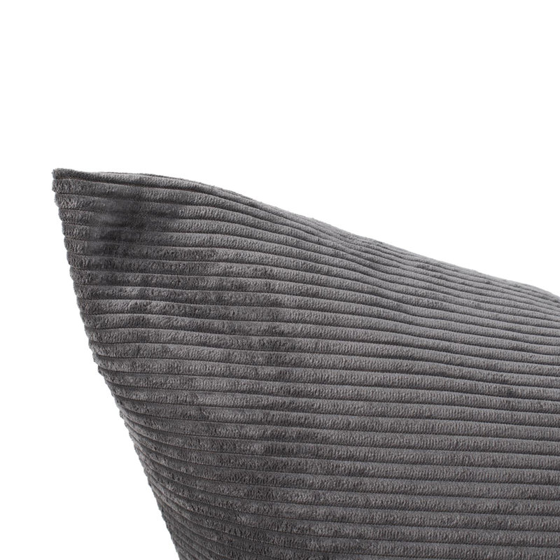 Coussin décoratif - Insert en polyester, Gris anthracite, H 14 po x l 22 po, Rectangulaire