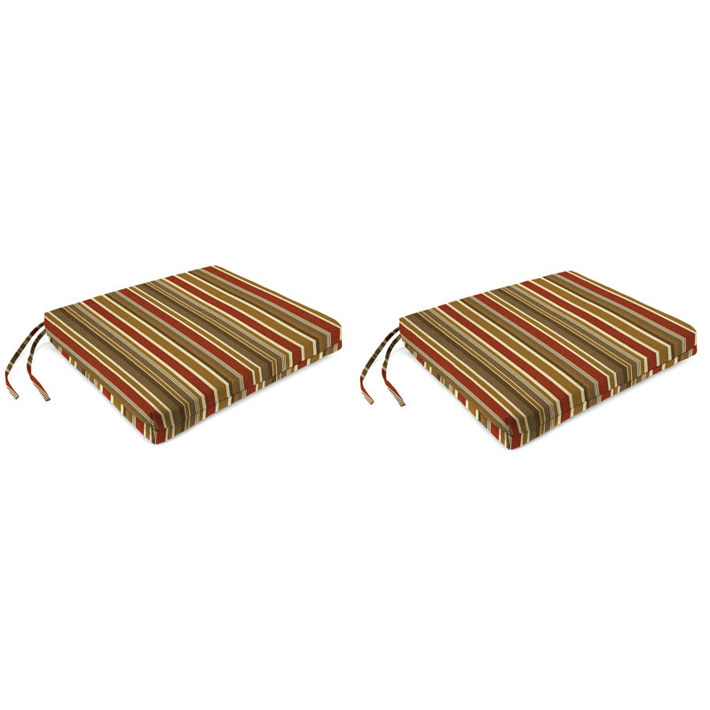 Sunbrella 19" x 17" Outdoor Seat Cushion with Ties, Carousel Confetti