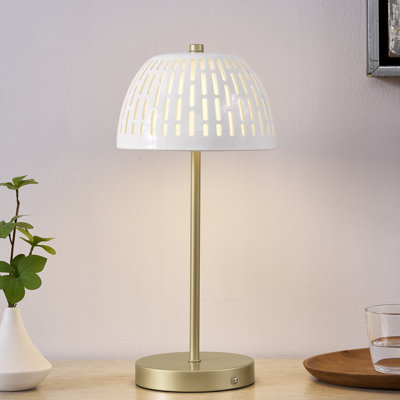 Lampe de table en métal 15 po avec abat-jour blanc