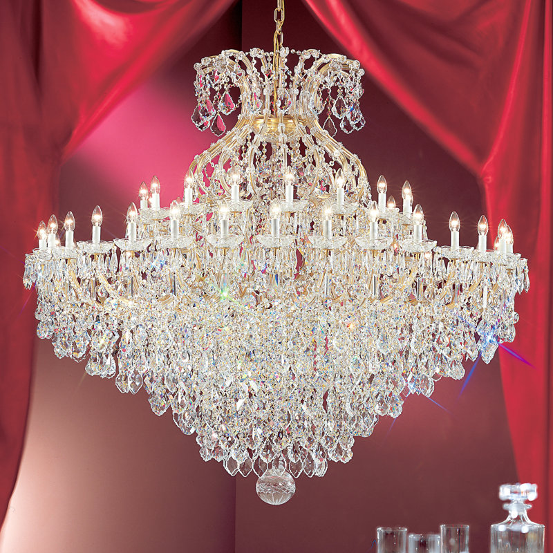 Lustre empire 49 lumières Falson, Crystalique, Or Ancien Monde